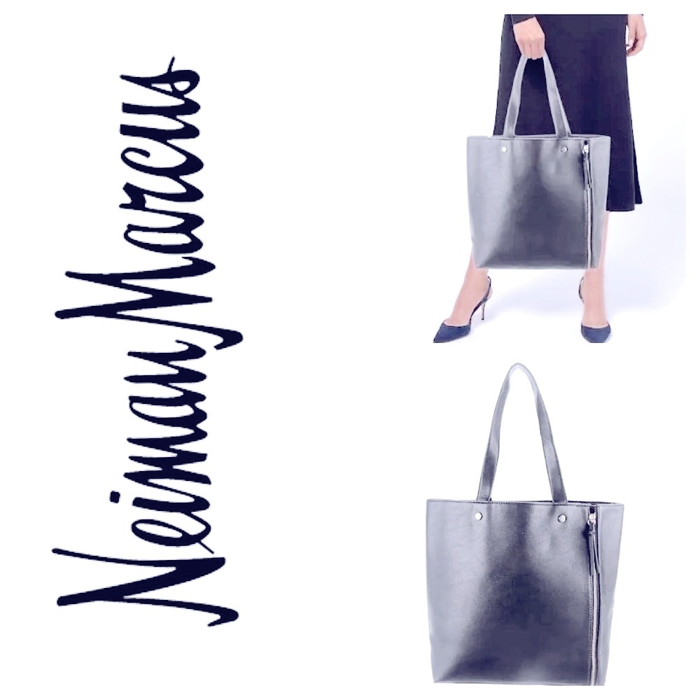 NWOT Neiman Marcus Metallic Pebbled Leather Tote